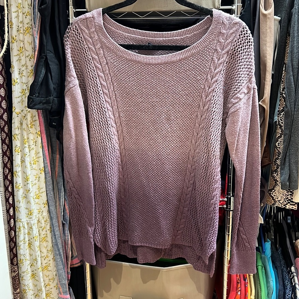purple ombré sweater. american eagle. size small. very soft. worn a couple times